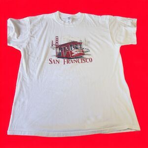 VTG 90s San Francisco Golden Gate Bridge Trolley Car Destination Tee Shirt XL